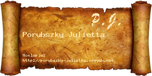 Porubszky Julietta névjegykártya
